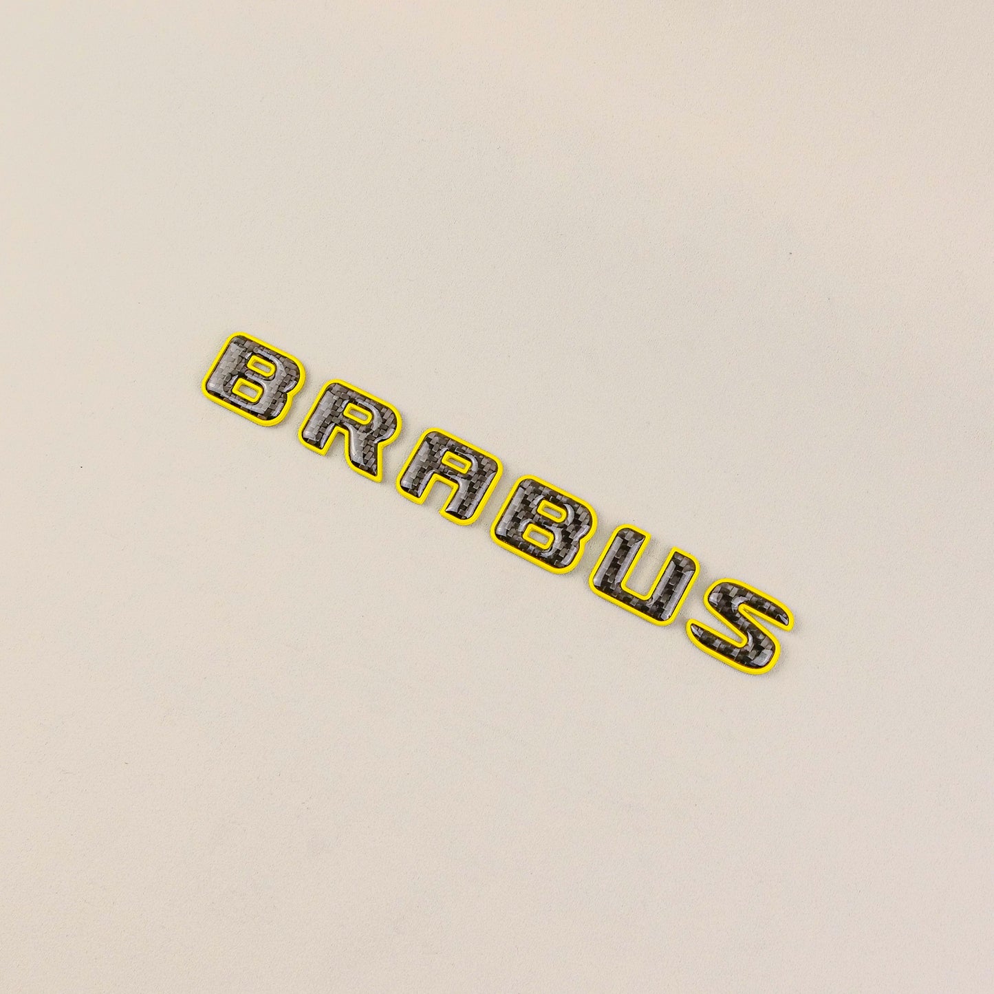 Brabus Style Yellow Metal with Carbon Badges Emblems Set for Mercedes-Benz W463 W463A W464