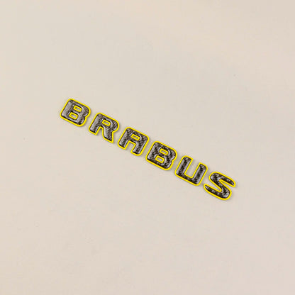 Brabus Style Yellow Metal with Carbon Badges Emblems Set for Mercedes-Benz W463 W463A W464