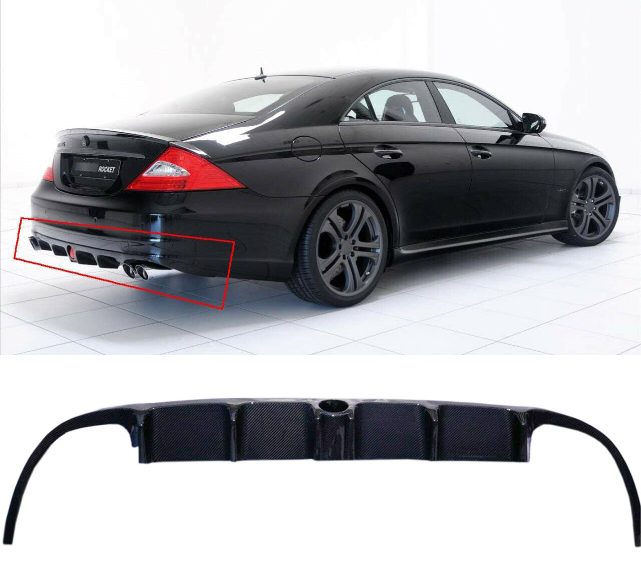 Cls Rear Diffuser Carbon Fiber Rear Bumper Diffuser for Mercedes-Benz CLS-Class W219 fac ...