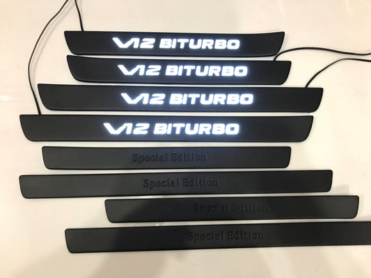 W222 Scuff Plates LED V12 Biturbo Special Edition Stainless Steel Door Sills made for S-Class