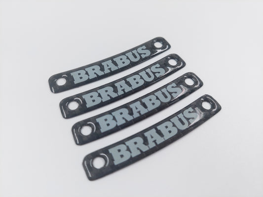 Gray Brabus Carbon Rim Badges Emblems Set for Mercedes-Benz W463A W464