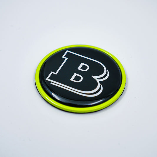 Hood Scoop Metal Badge Lime Green with Black Center and Gray Logo Brabus Style Emblem 55mm for Mercedes-Benz G-Class W463 W463A