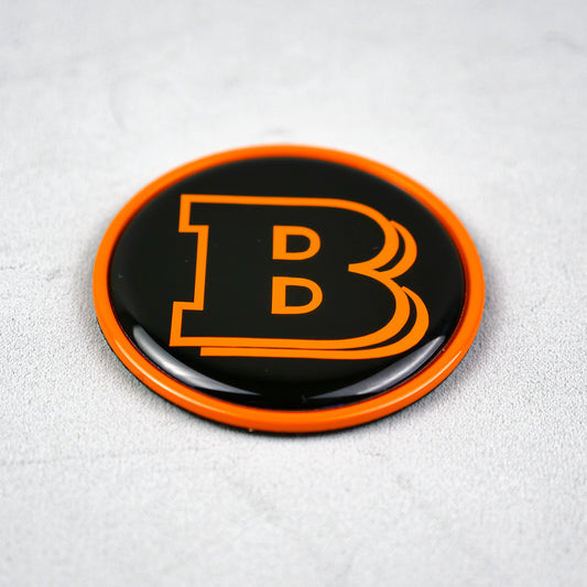 Hood Scoop Metal Badge Orange Brabus Style Emblem 55 mm for Mercedes-Benz G-Class W463 W463A G Wagon
