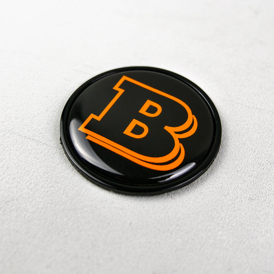 Hood Scoop Metal Badge Orange Brabus Style Emblem 55mm for Mercedes-Benz G-Class W463 W463A