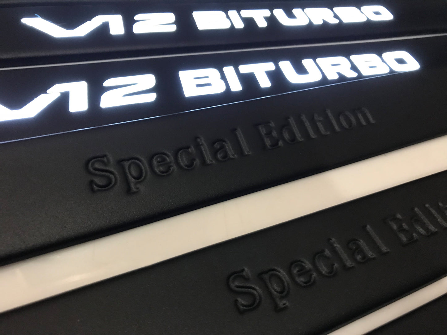 W222 Scuff Plates LED V12 Biturbo Special Edition Stainless Steel Door Sills made for S-Class