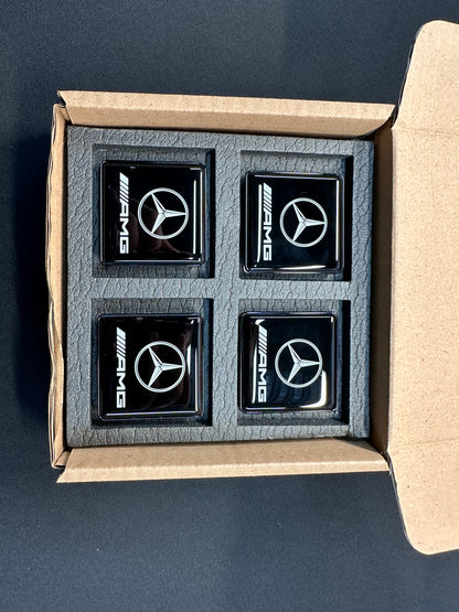 AMG Seat Badges Metal Emblems Set 4 pcs for Mercedes-Benz Cars