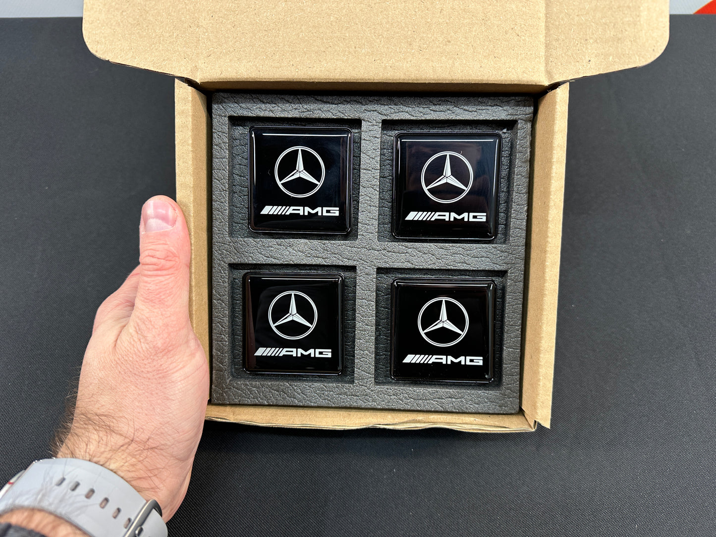 AMG Seat Badges Metal Emblems Set 4 pcs for Mercedes-Benz Cars