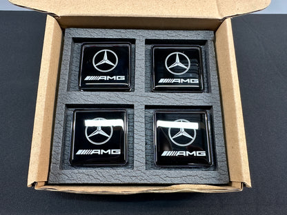 AMG Seat Badges Metal Emblems Set 4 pcs for Mercedes-Benz Cars