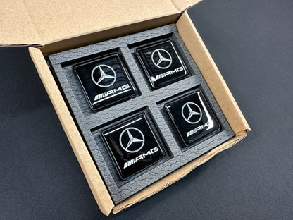 AMG Seat Badges Metal Emblems Set 4 pcs for Mercedes-Benz Cars