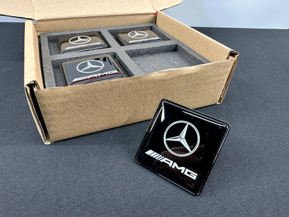 AMG Seat Badges Metal Emblems Set 4 pcs for Mercedes-Benz Cars