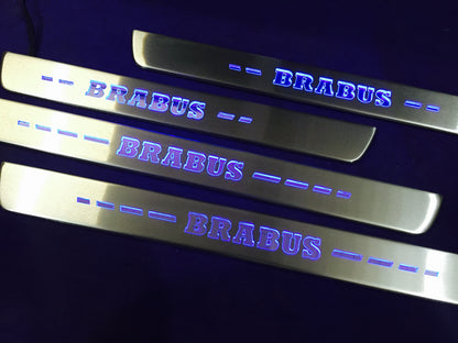 W222 Scuff Plates LED Brabus Stainless Steel Door Sills made for S-Class