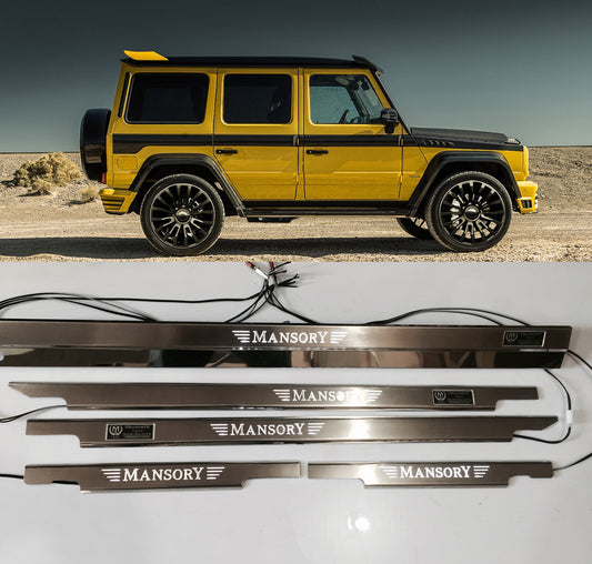 Mansory Style Stainless Steel LED Door Sills for W463 G-Class Set of 5 pcs G Wagon