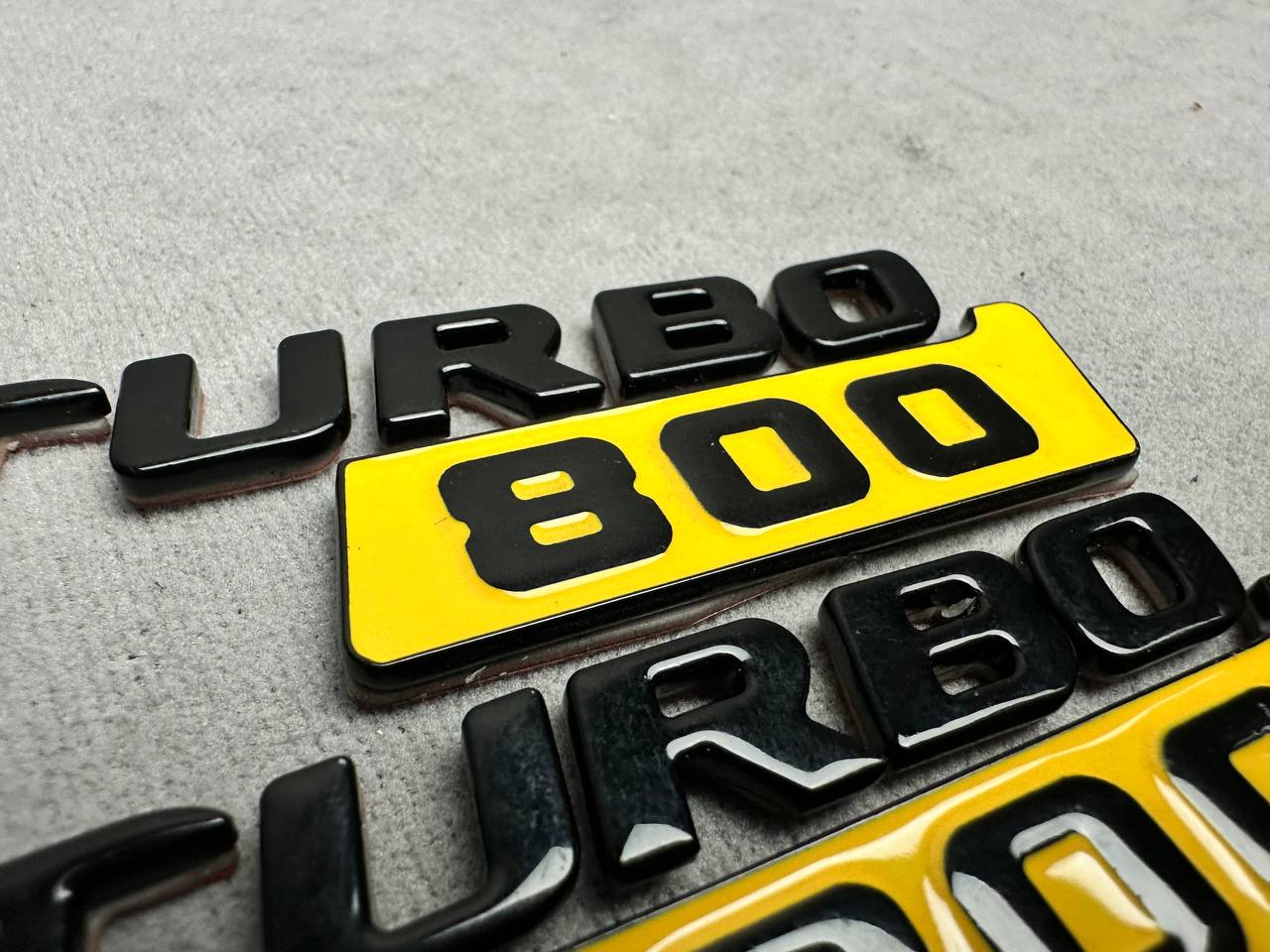 Mercedes S E C G GT Brabus Style Biturbo 800 Yellow Metal Emblem Logo Badges Set G Wagon