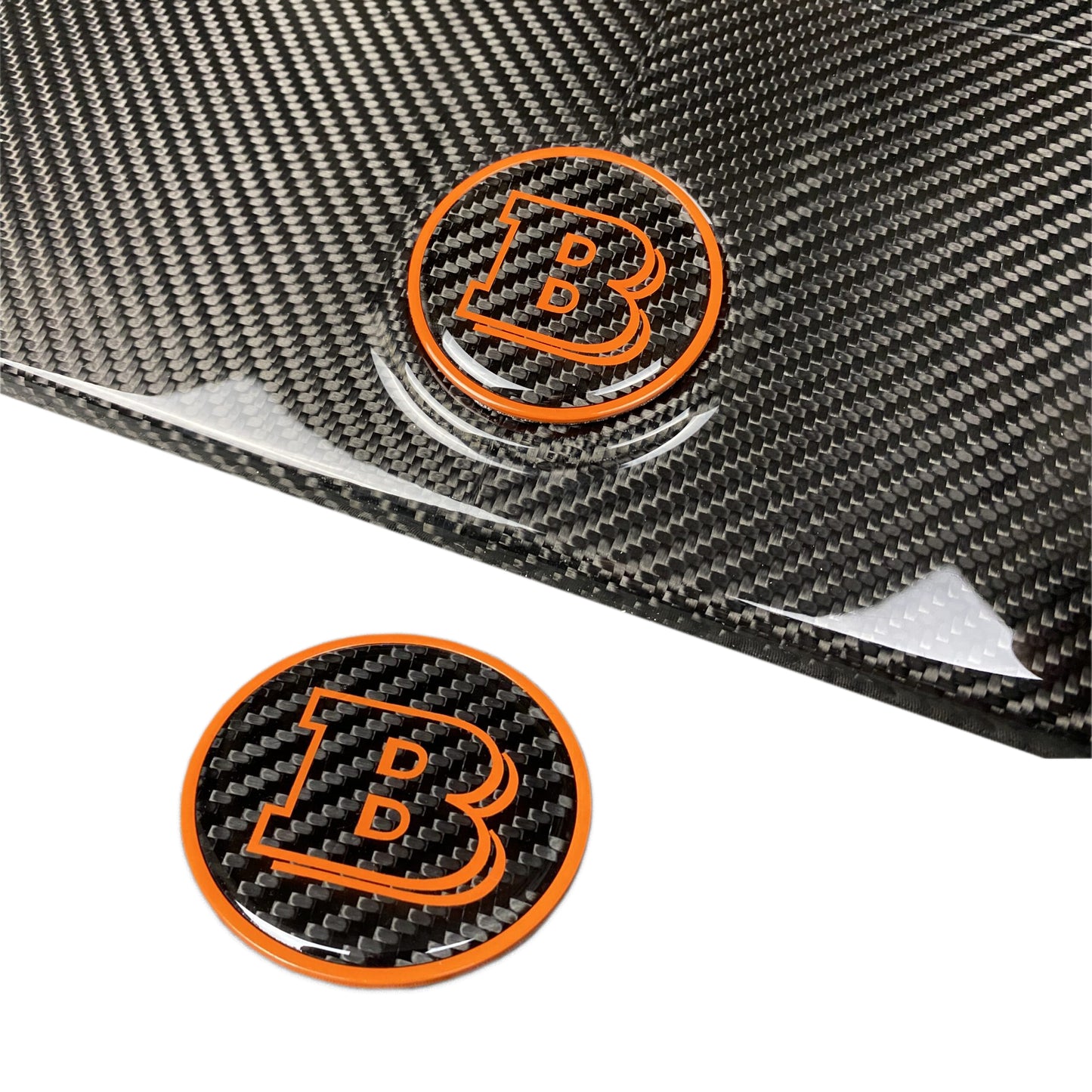 Metal Carbon Brabus Style Badge Orange Logo Emblem 55mm for Hood Trunk Mercedes-Benz G-Wagon G-Class W463 W463A