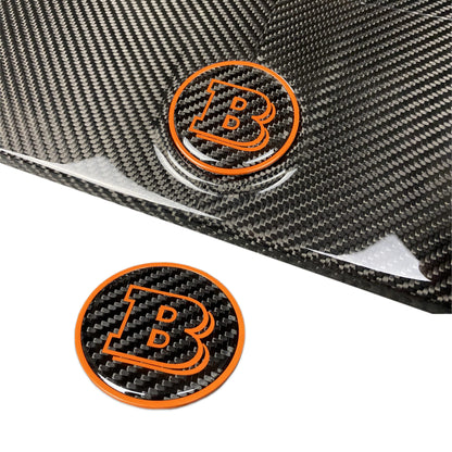 Metal Carbon Brabus Style Badge Orange Logo Emblem 55mm for Hood Trunk Mercedes-Benz G-Wagon G-Class W463 W463A