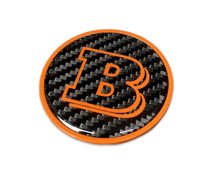 Metal Carbon Brabus Style Badge Orange Logo Emblem 55mm for Hood Trunk Mercedes-Benz G-Wagon G-Class W463 W463A