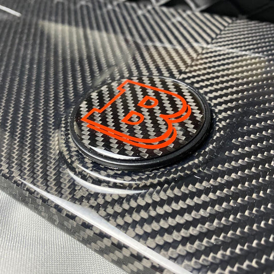 Metal Carbon Red Brabus Style Badge Logo Emblem 55mm for Hood Trunk Mercedes-Benz G-Wagon G-Class W463