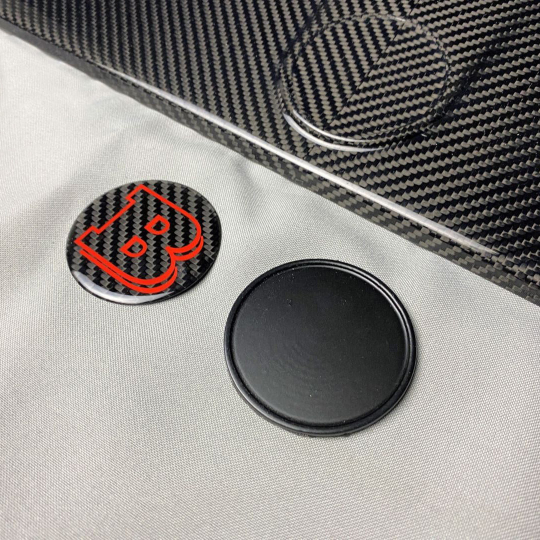 Metal Carbon Red Brabus Style Badge Logo Emblem 55mm for Hood Trunk Mercedes-Benz G Wagon G-Class W463