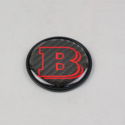 Metal Carbon Red Brabus Style Badge Logo Emblem 55mm for Hood Trunk Mercedes-Benz G Wagon G-Class W463