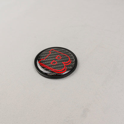 Metal Carbon Red Brabus Style Badge Logo Emblem 55mm for Hood Trunk Mercedes-Benz G Wagon G-Class W463