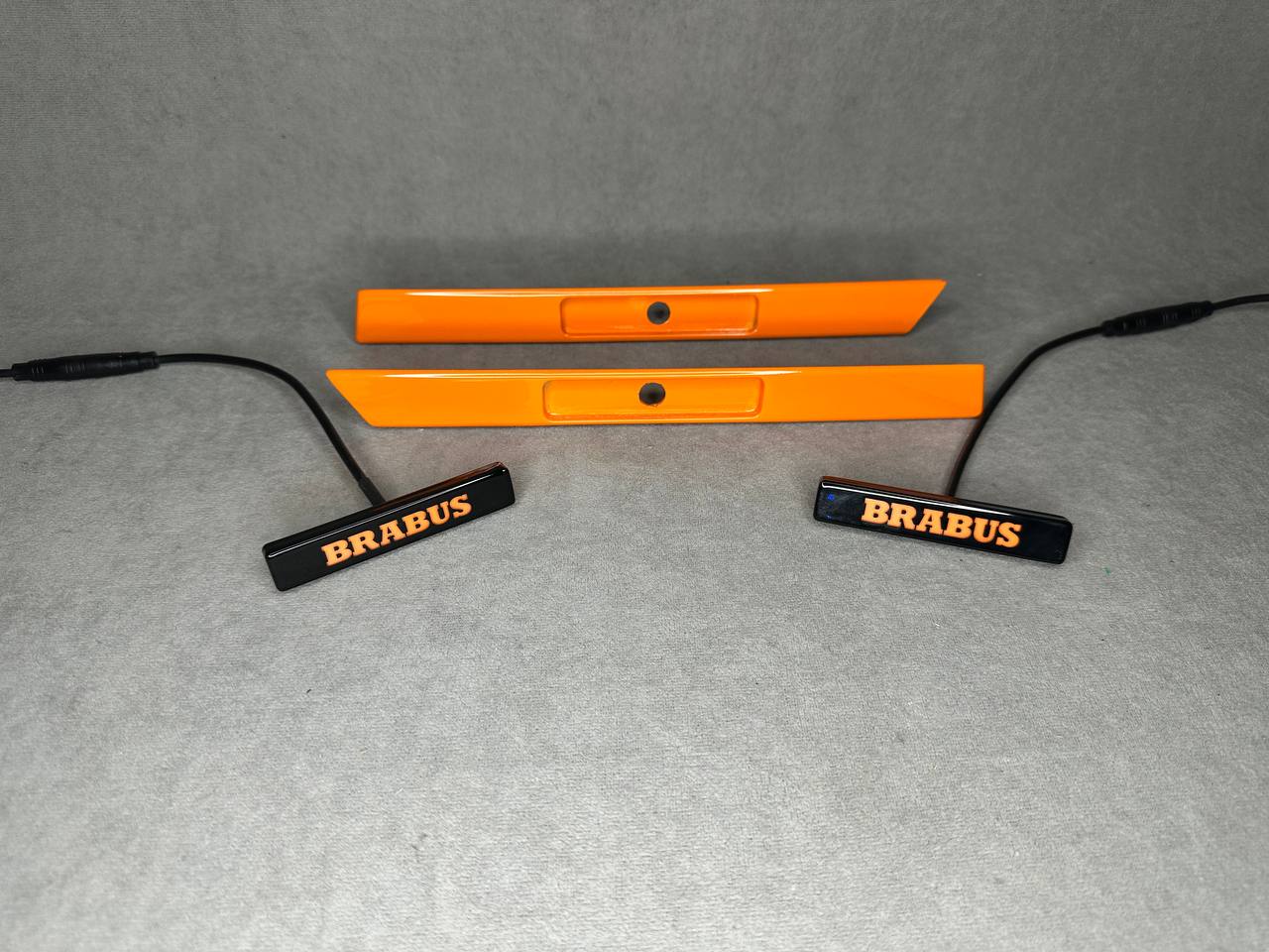 Orange Brabus Style LED Illuminated Side Fender Inserts for Mercedes-Benz G-Class W463A G Wagon