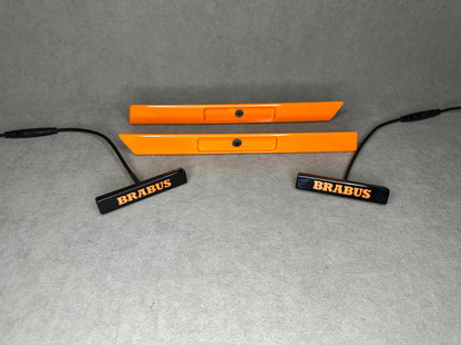 Orange Brabus Style LED Illuminated Side Fender Inserts for Mercedes-Benz G-Class W463A G Wagon