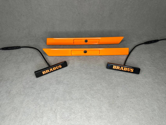 Orange Brabus Style LED Illuminated Side Fender Inserts for Mercedes-Benz G-Class W463A G Wagon