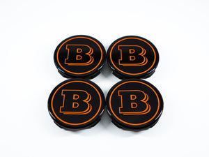 Orange Brabus Style Wheel Center Caps Covers for Mercedes G Wagon W463A