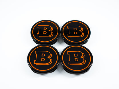 Orange Brabus Style Wheel Center Caps Covers for Mercedes G Wagon W463A