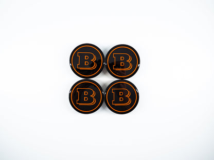 Orange Brabus Style Wheel Center Caps Covers for Mercedes G Wagon W463A