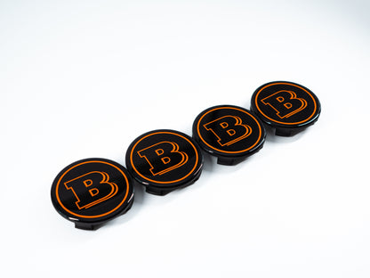 Orange Brabus Style Wheel Center Caps Covers for Mercedes G Wagon W463A