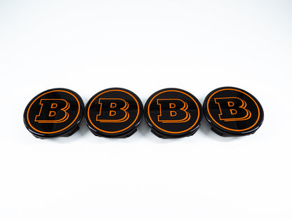 Orange Brabus Style Wheel Center Caps Covers for Mercedes G Wagon W463A