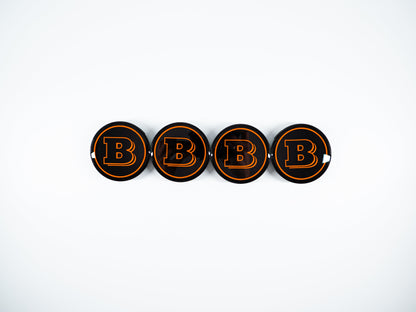 Orange Brabus Style Wheel Center Caps Covers for Mercedes G Wagon W463A