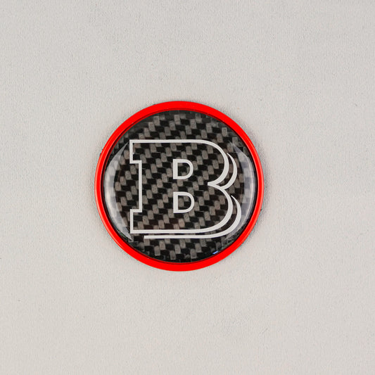 Red Metal Gray Carbon Brabus Style Badge Logo Emblem 55mm for Hood Trunk Mercedes-Benz G-Wagon G-Class W463 W463A