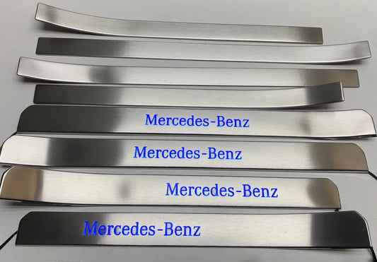 W221 Scuff Plates LED Mercedes-Benz Stainless Steel Door Sills made for S-Class