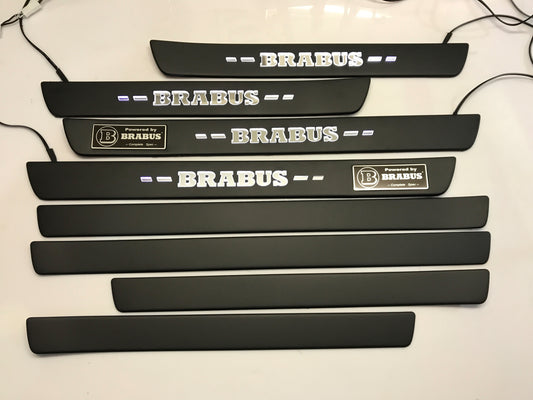 W222 Scuff Plates Brabus LED Stainless Steel Door Sills made for S-Class