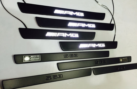 W222 Scuff Plates LED AMG S63 Stainless Steel Door Sills made for S-Class