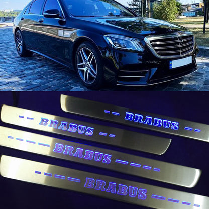 W222 Scuff Plates LED Brabus Stainless Steel Door Sills made for S-Class