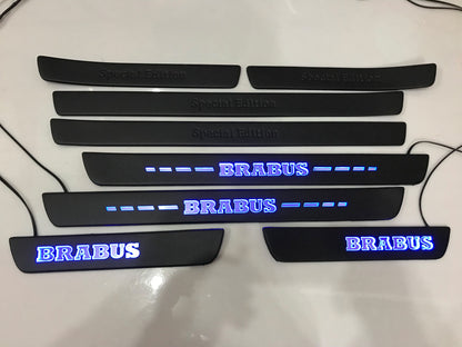 W222 Scuff Plates LED Brabus Stainless Steel Door Sills made for S-Class