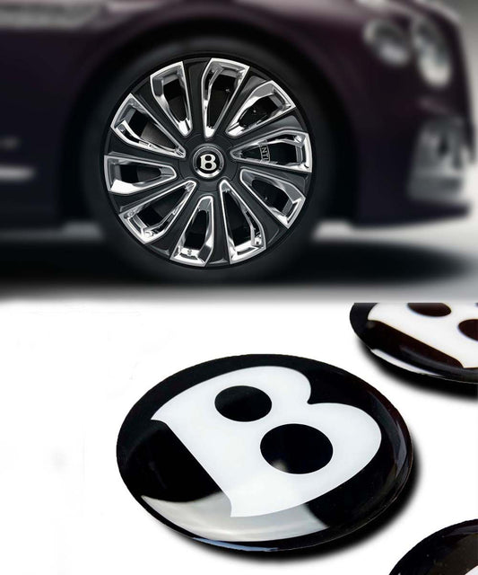 Wheel Center Caps Badge Emblem Sticker Set for Bentley Vehicles