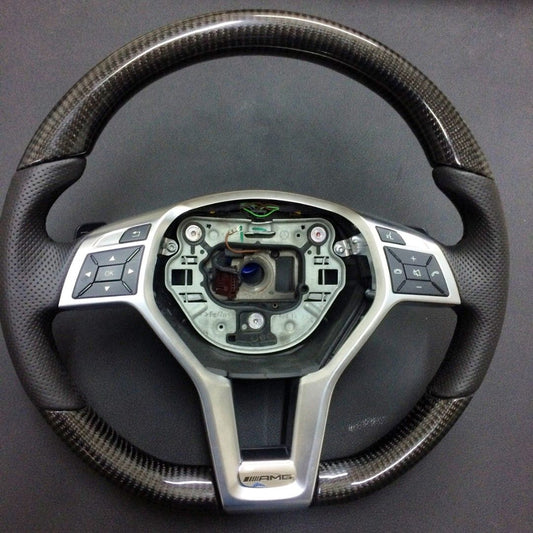 Mercedes-Benz CLS E-Class SLK W172 W218 W212 AMG Steering Wheel Carbon Fiber Leather