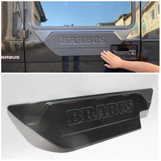 Mercedes-Benz W463 G-Class G Wagon Brabus Style Carbon Fiber Spare Tire Mount Holes Cover Rear Door Attachment