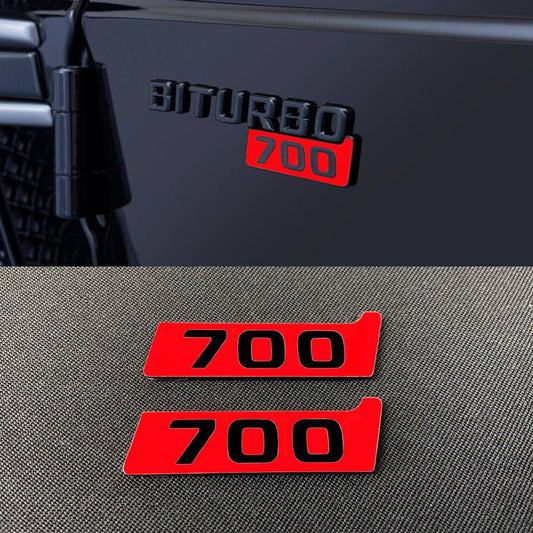 Metal Brabus Biturbo 700 Red Fender Emblem Logo Badges for Mercedes-Benz W463 G-Class