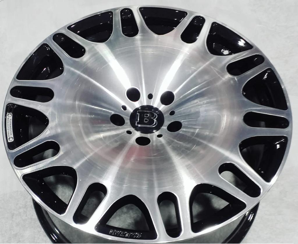 Brabus Rims Front Brabus Style Monoblock M Platinum Edition Rims R22 Chrome for Mercedes ...