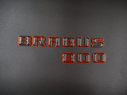 Brabus 800 Orange Metal with Carbon Badges Emblems Set for Mercedes-Benz W463 W463A W464