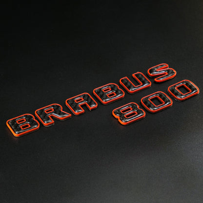 Brabus 800 Orange Metal with Carbon Badges Emblems Set for Mercedes-Benz W463 W463A W464