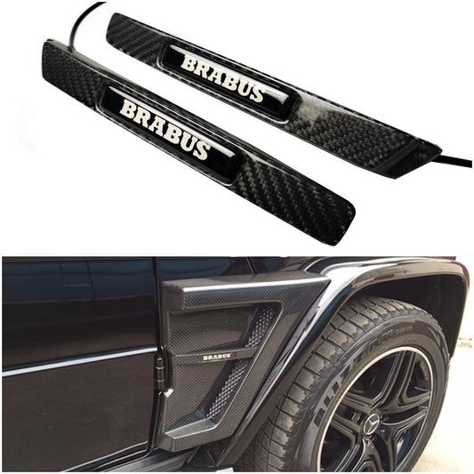 Carbon Fiber Brabus Style Widestar LED Fender Side Insertions for Mercedes-Benz G Wagon G-Class W463 2pcs Set