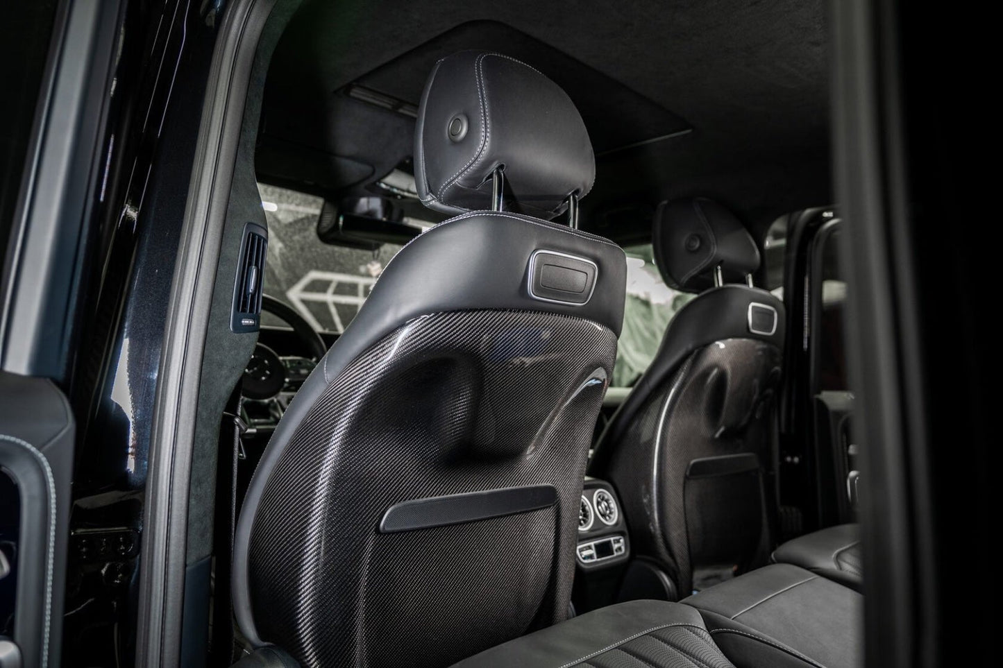 Carbon Fiber Seat Back Covers Interior Trim for Mercedes-Benz W463A W464 G-Class G Wagon