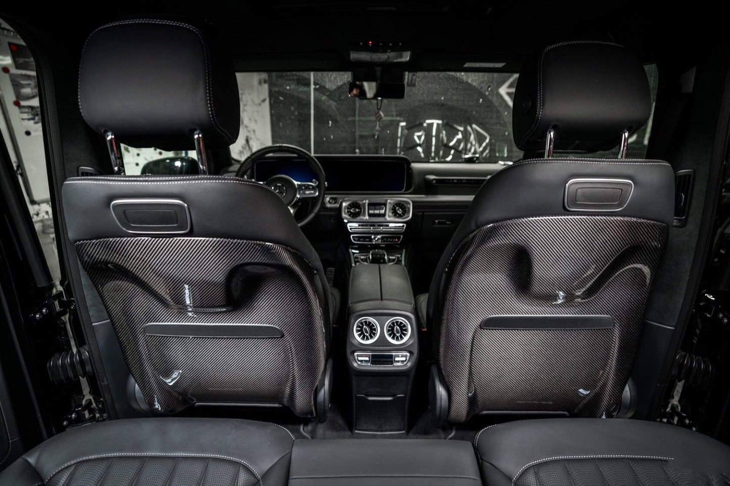 Carbon Fiber Seat Back Covers Interior Trim for Mercedes-Benz W463A W464 G-Class G Wagon