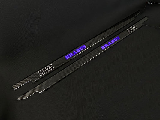 Mercedes-Benz 3-Door W463 G-Class Brabus Style Carbon Fiber LED Door Sills Set 2 pcs